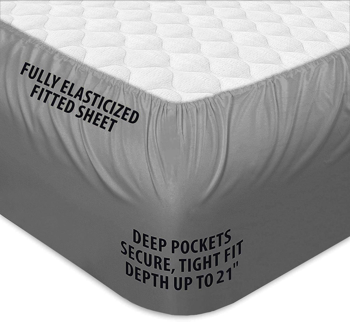 COONP California King Mattress Topper, Extra Thick Pillowtop, Cooling Plush Mattress Pad Cover Bed Topper Protector with 8-21 Inch Deep Pocket (Grey, California King)