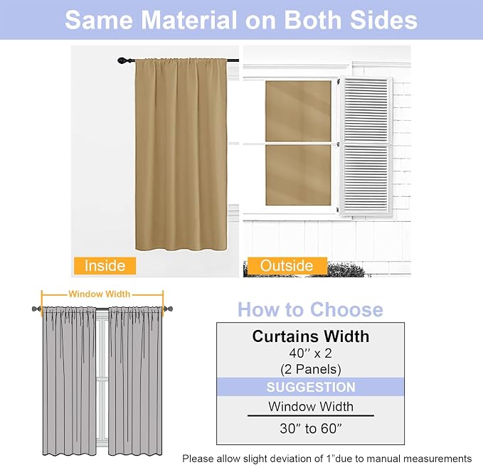 Simplebrand Ava Gold Short Blackout Curtains
