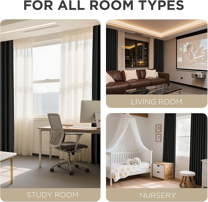 Joydeco Blackout Curtains for Bedroom