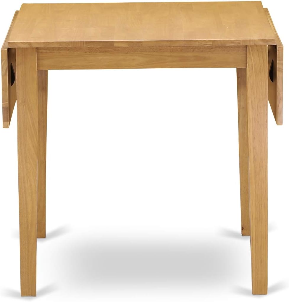 East West Furniture NDEN5-OAK-07 5 Piece Dining Room Furniture Set Includes a Rectangle Dining Table with Dropleaf and 4 Limelight Linen Fabric Upholstered Chairs, 30x48 Inch, Oak