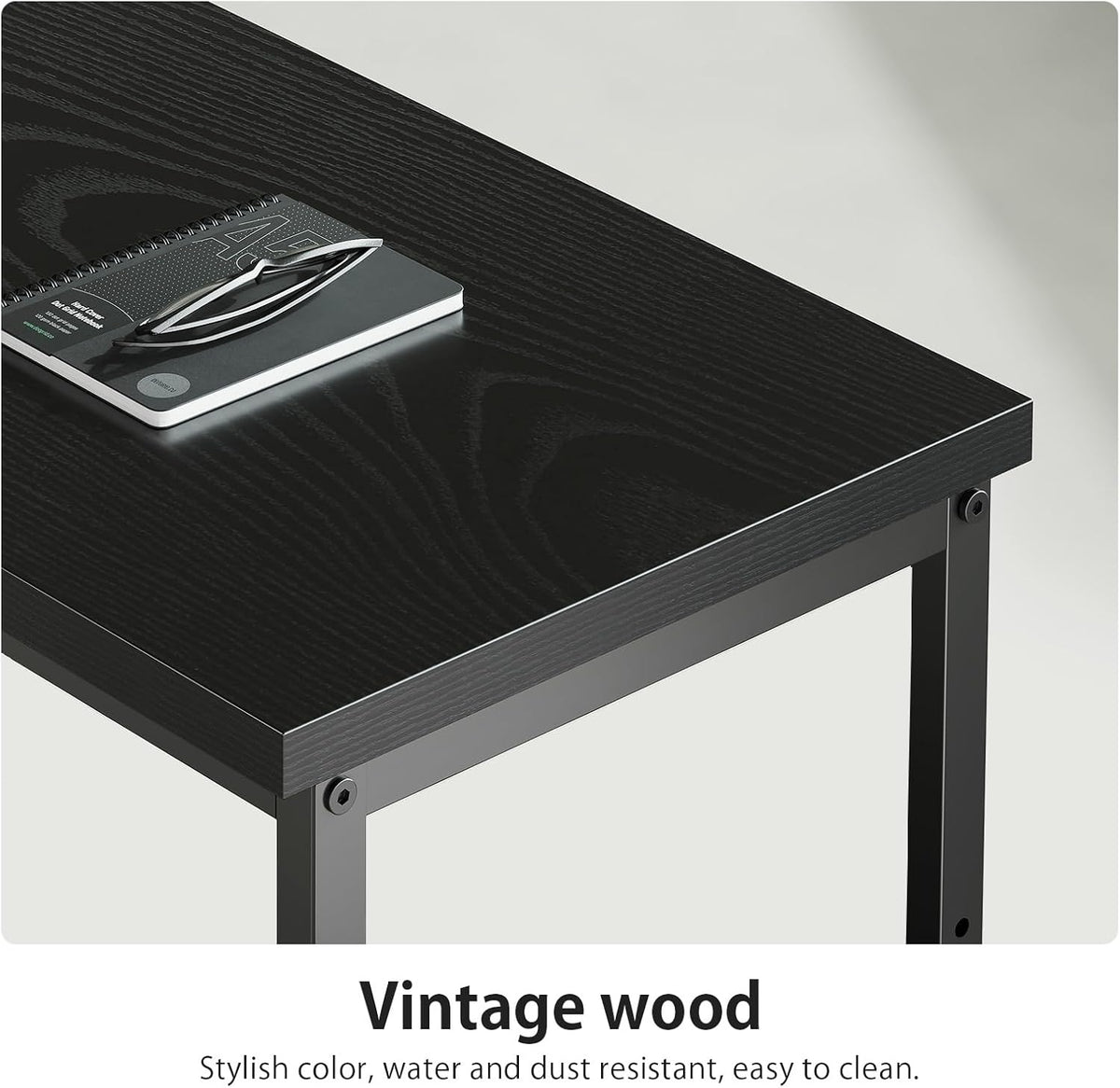 47" Computer Desk with Drawers, Desks for Bedrooms, Writing Desk with Storage, Work Desk for Small Space, Black