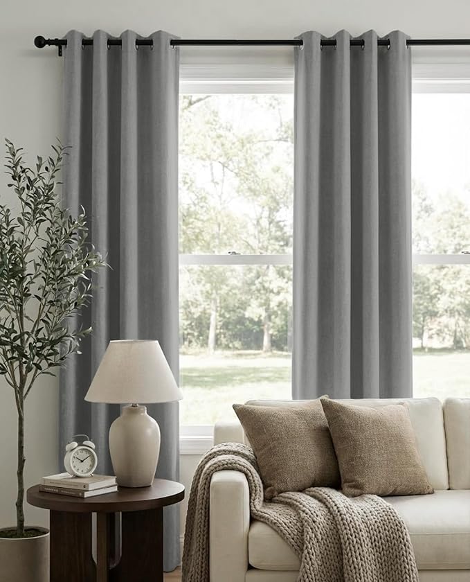 100% Blackout Shield Grey Blackout Curtains