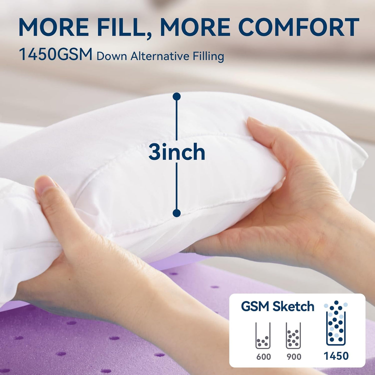 BDEUS Dual Layer 5 Inch Memory Foam Mattress Topper Twin XL Size for Dorm Room, 2 Inch Gel Memory Foam Plus 3 Inch 1450 GSM Pillow Top Mattress Pad Cover,College Dorm Essentials,White