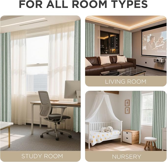 Joydeco Linen Blackout Curtains