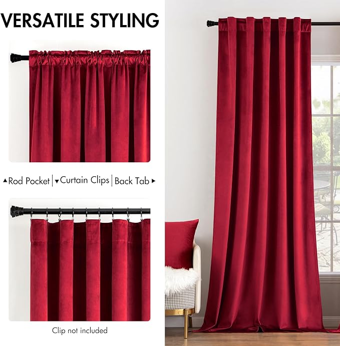 MIULEE Velvet Curtains 90 inches