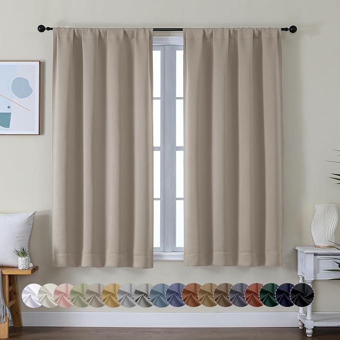 Simplebrand Ava Stone Short Blackout Curtains