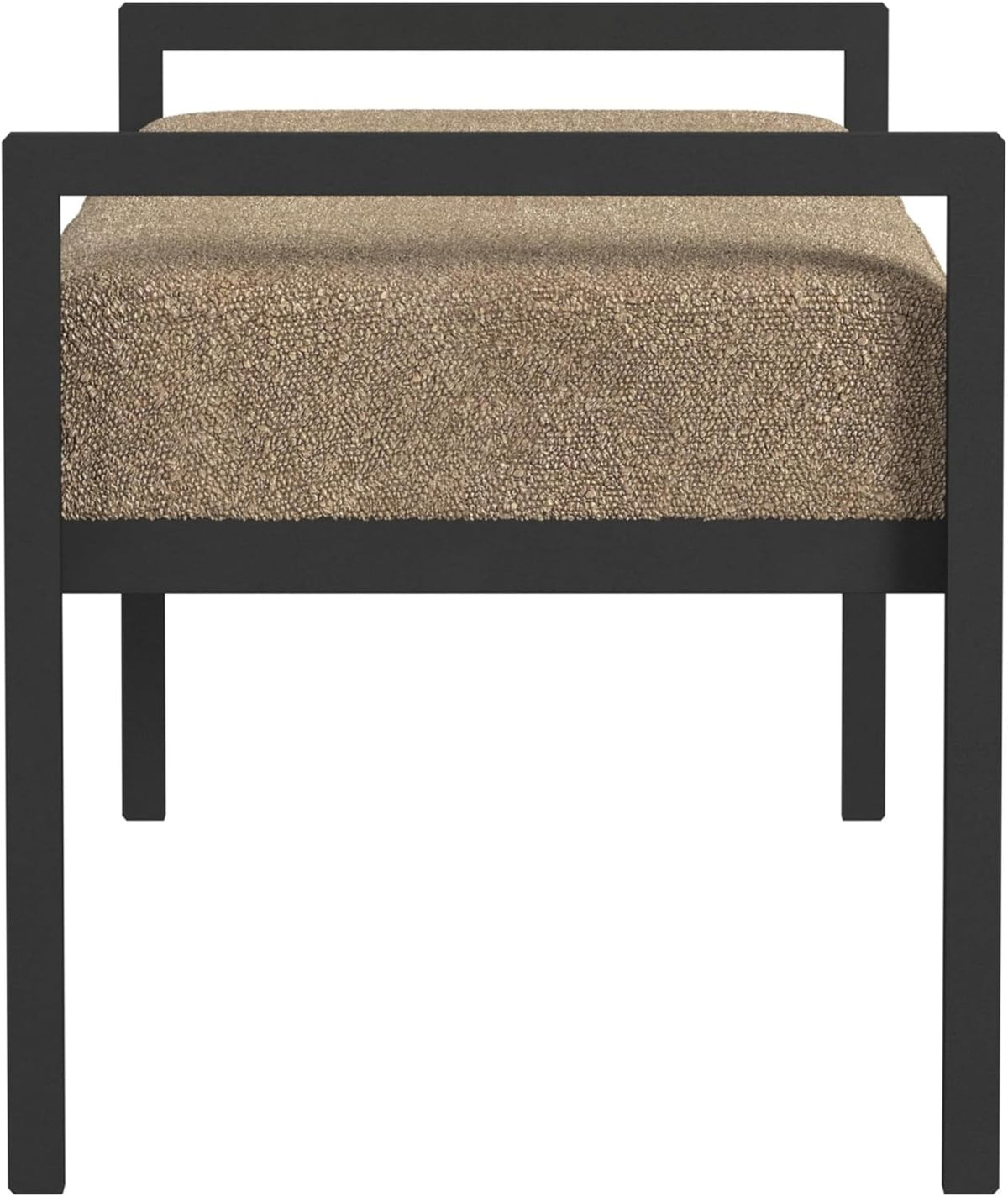 HomePop Modern Metal Bench|Bench for Living Room & Bedroom | Decorative Home Furniture - Brown Boucle