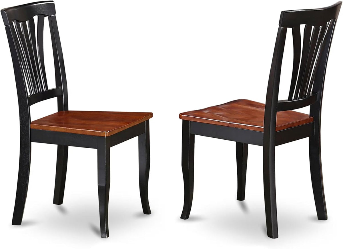 East West Furniture PLAV9-BCH-W 9 Piece Dining Set Includes an Oval Dining Room Table with Butterfly Leaf and 8 Kitchen Chairs, 42x78 Inch, Black & Cherry