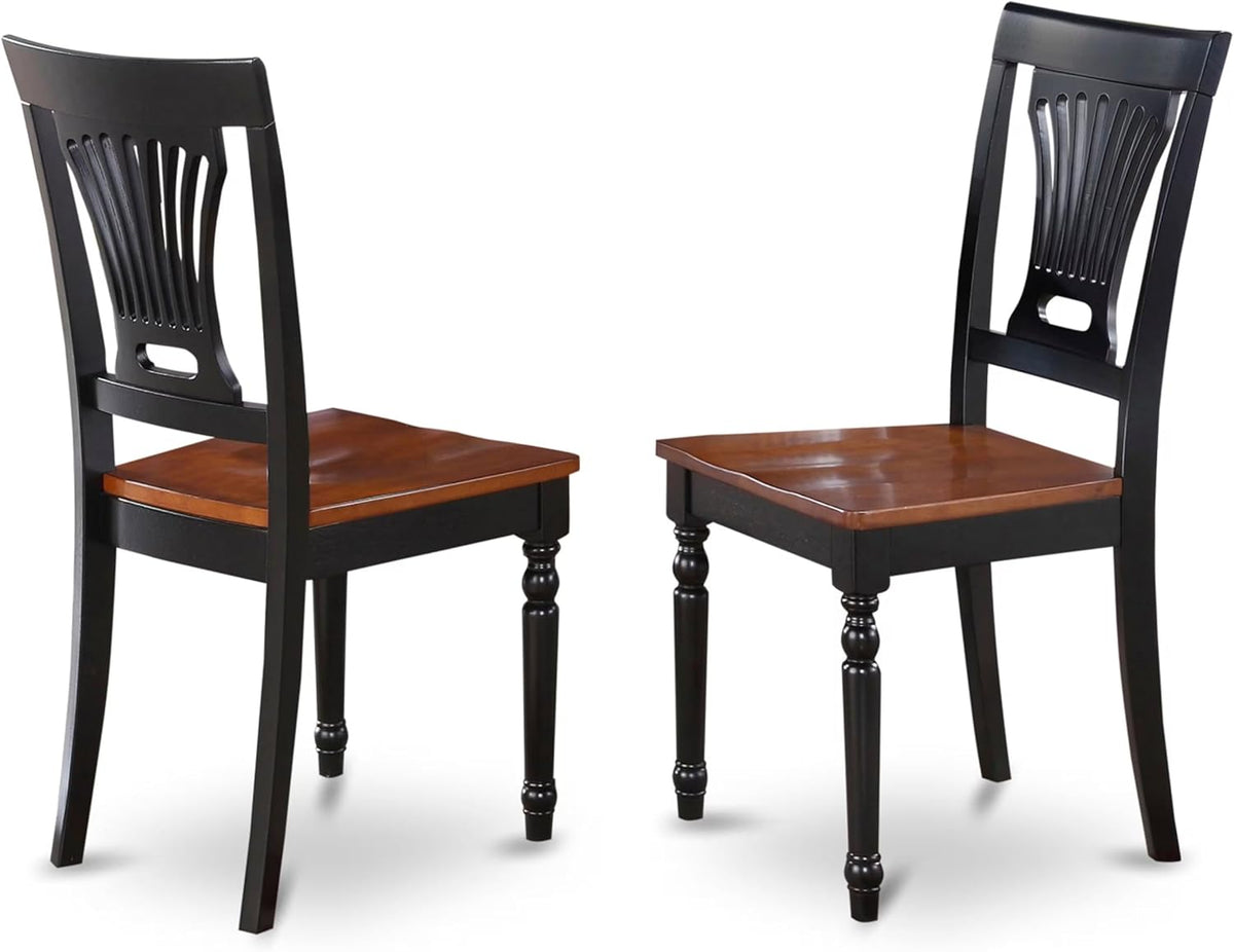 East West Furniture QUPL5-BCH-W 5 Piece Kitchen Table & Chairs Set Includes a Rectangle Dining Table with Butterfly Leaf and 4 Dining Room Chairs, 40x78 Inch, Black & Cherry
