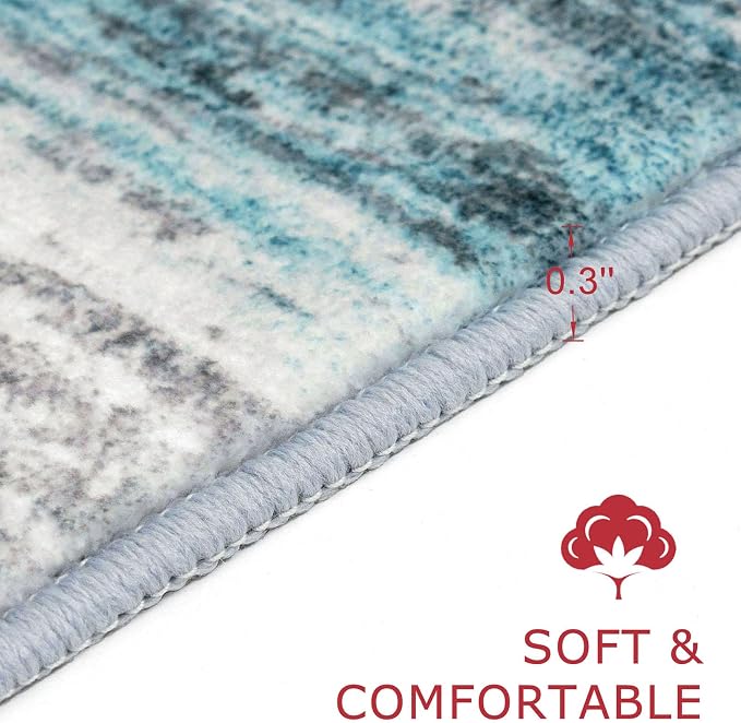 KOZYFLY Modern Abstract Hallway Runner Rug, 2x5 Washable Rug Runner Non-Slip