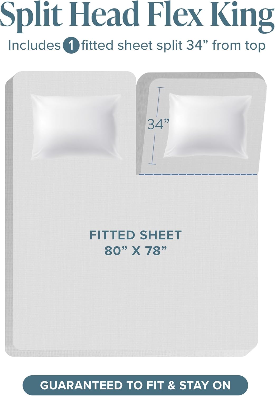 Bare Home Split Head Flex King Sheet Set - 1800 Ultra-Soft Microfiber Bed Sheets - Double Brushed - Deep Pockets - Easy Fit - 4 Piece Set - FlexTop King Bedding Sheets (Split Head Flex King, Taupe)