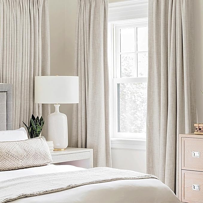 MIULEE 100% Blackout Linen Curtains