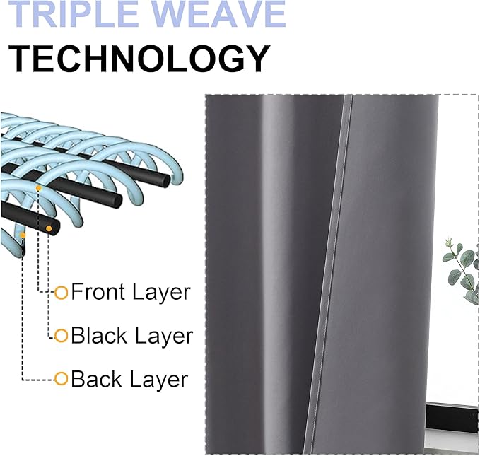 Simplebrand Ava Light Grey Blackout Curtains