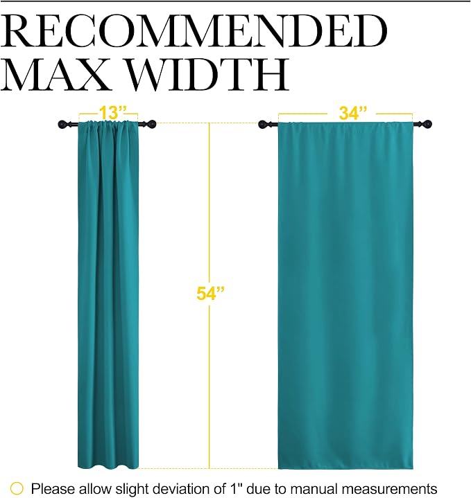NICETOWN Peacock Blue Blackout Curtains Panels