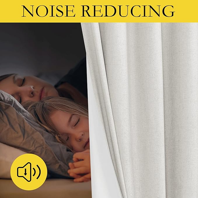 NICETOWN 100% Absolutely Blackout Linen Curtains