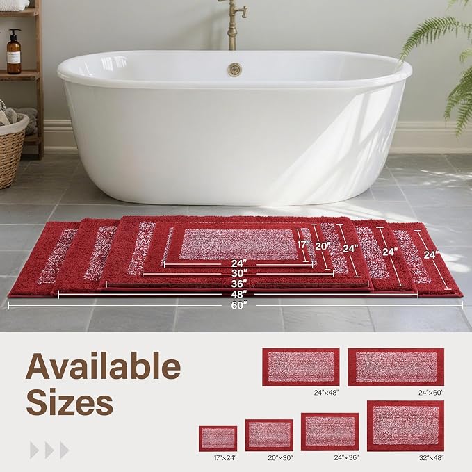 Bathroom Rugs 30x20 Non Slip Washable, Soft Absorbent Quick Dry Mats