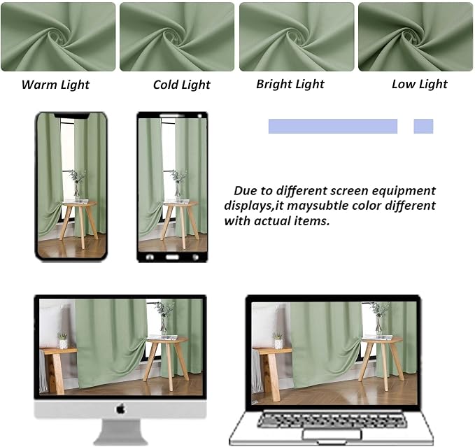 Simplebrand Ava Light Green Blackout Curtains