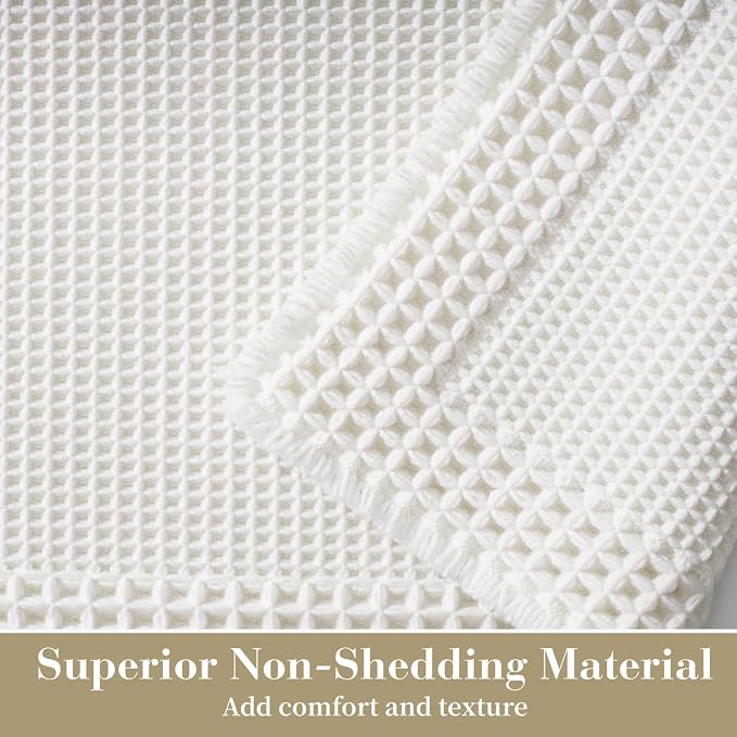 RESARE Waffle Bath Mat, Super Absorbent Non Slip, Machine Washable, Ultra Soft