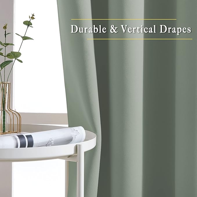 NICETOWN Sage Green Blackout Curtains & Drapes