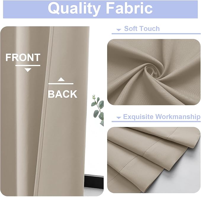 Simplebrand Ava Biscotti Beige Blackout Curtains