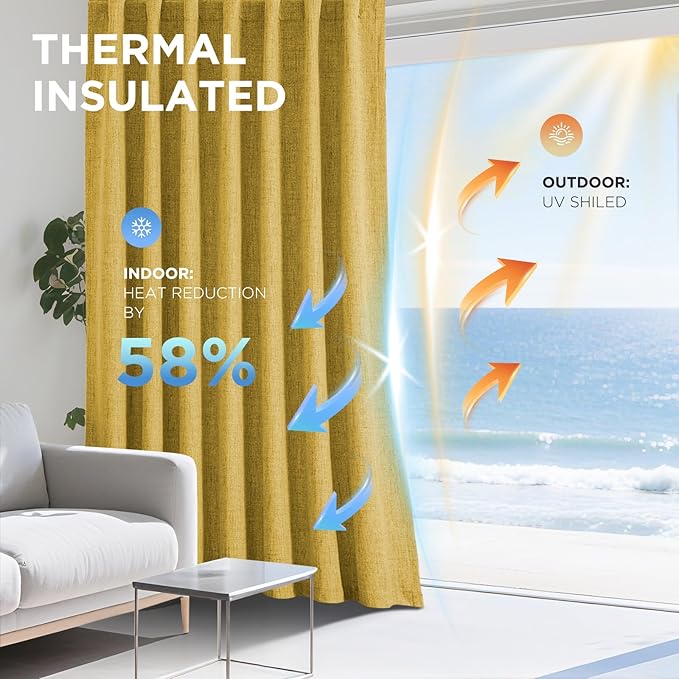 Joydeco Linen Blackout Curtains