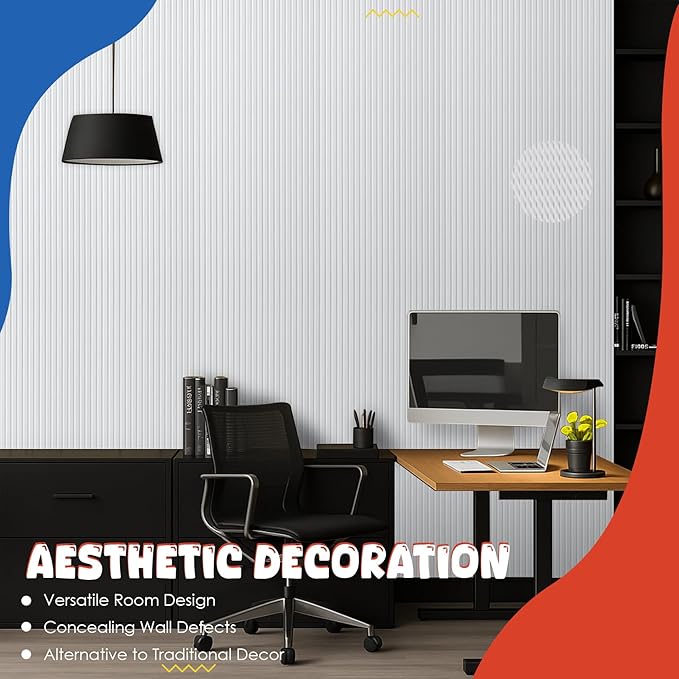 5 Pack Acoustic Panels,47.2x23.6x0.4 inch Acoustic Wall Panels,Large Soundproof Panels,Self-Adhesive Sound Proof Panels for Walls,Acoustic Treatment for Recording Studio&Office,White