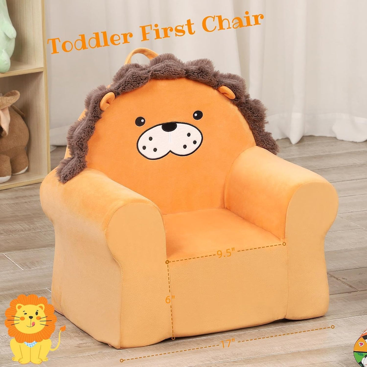Cuddly Toddler First Chair, Premium Character Chair, Little Lion, 18 Month up to 3 Years