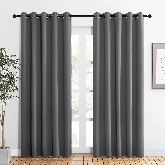 NICETOWN Bedroom Curtains Blackout Drapery Panels, Three Pass Microfiber