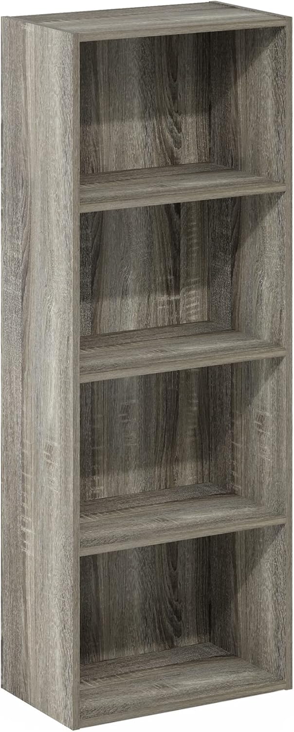 Furinno Luder Bookcase / Book / Storage, 4-Tier, French Oak