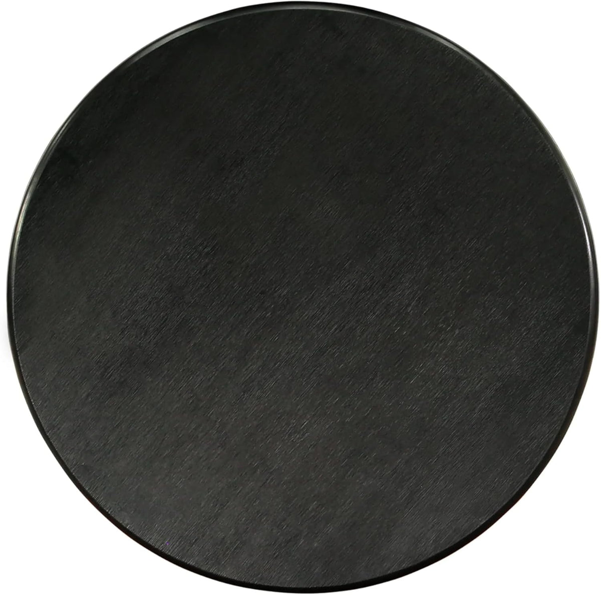 East West Furniture AMSI3-ABK-48 3 Piece Modern Dining Table Set Contains a Round Kitchen Table with Pedestal and 2 Coffee Linen Fabric Parsons Dining Chairs, 36x36 Inch, Wirebrushed Black