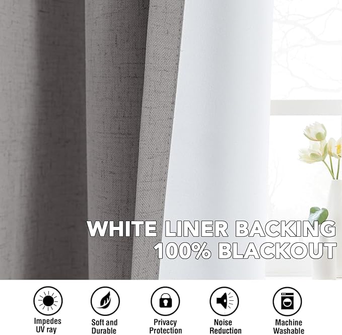 H.VERSAILTEX Linen Curtains 100% Blackout Curtains