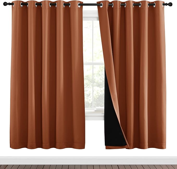 NICETOWN 100% Blackout Window Curtain Panels, Full Light Blocking Drapes