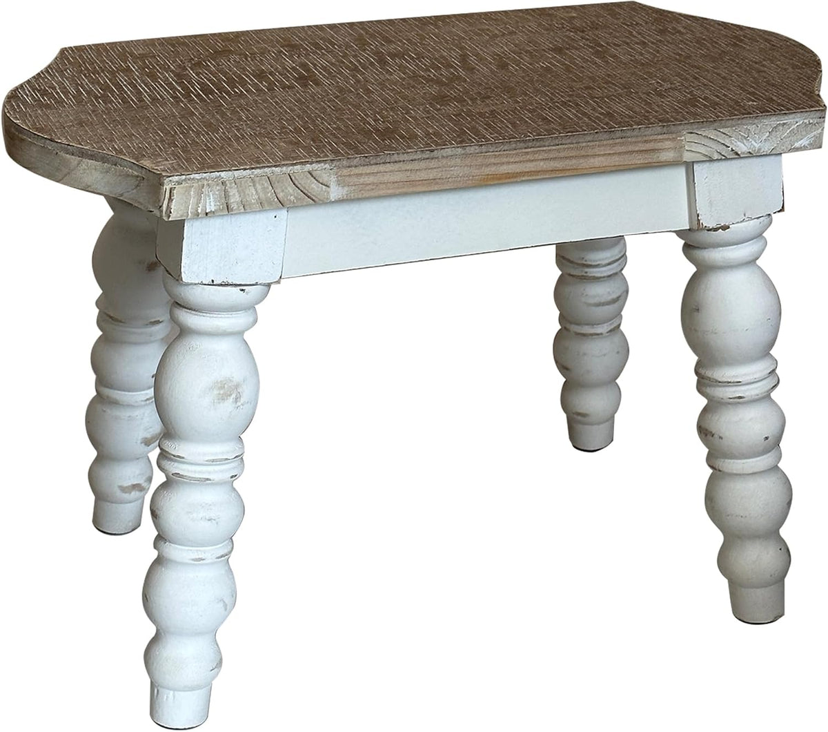 Wooden Bathroom Farmhouse Step Stool, Wood Foot Stool for Adults Kids, Bedside Step Plant Stand for Kitchen