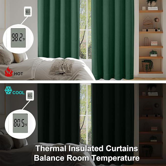 Simplebrand Ava Ever Green Blackout Curtains