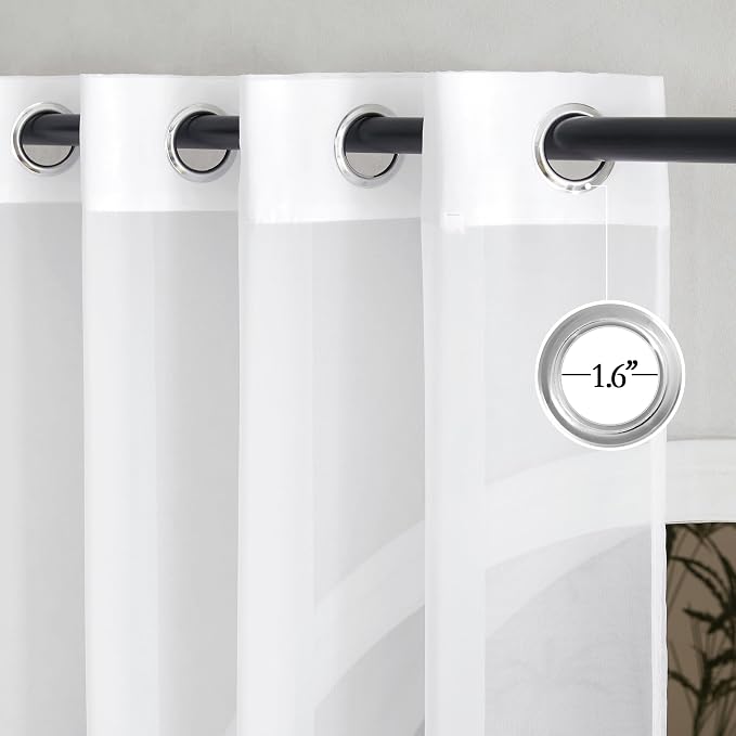 NICETOWN White Sheer 102 inch Curtains