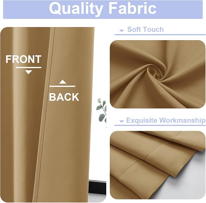 Simplebrand Ava Gold Short Blackout Curtains