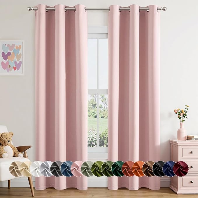 MIULEE Baby Pink Blackout Curtains