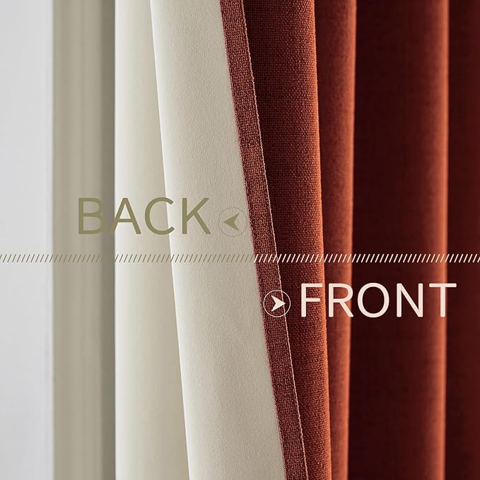 MIULEE 100% Blackout Linen Curtains