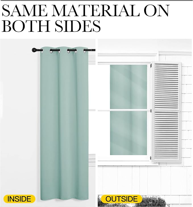 NICETOWN Aqua Blue Blackout Curtains