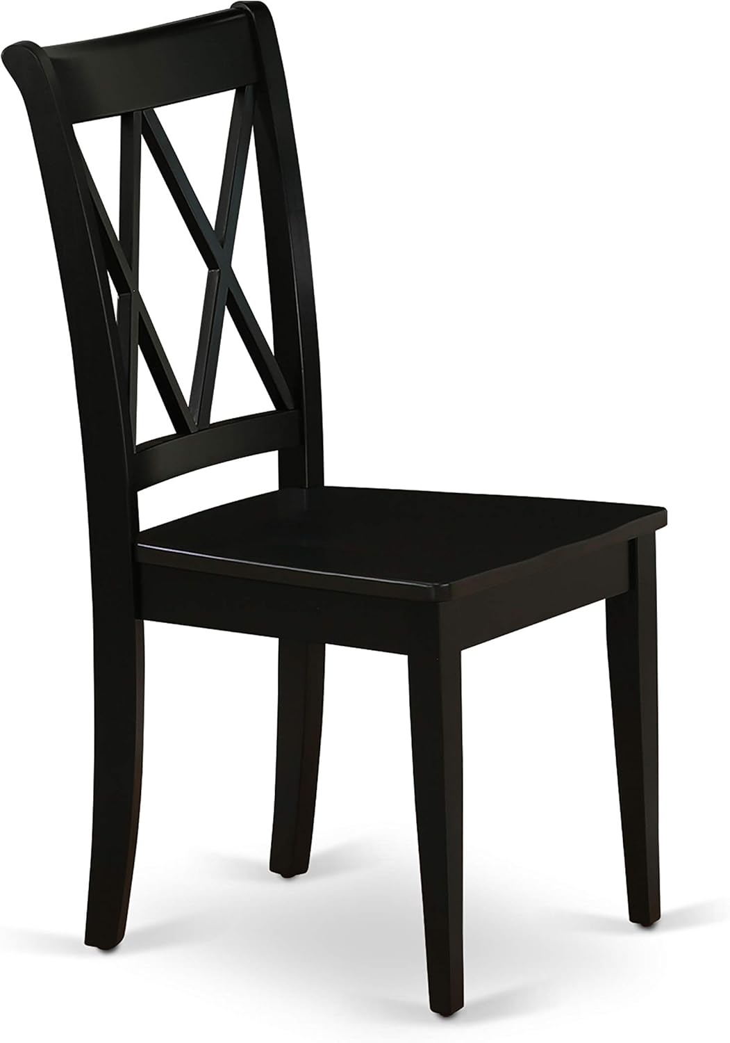 East West Furniture SHCL5-BLK-W 5 Piece Dining Room Table Set Includes a Round Wooden Table with Pedestal and 4 Kitchen Dining Chairs, 42x42 Inch, Black