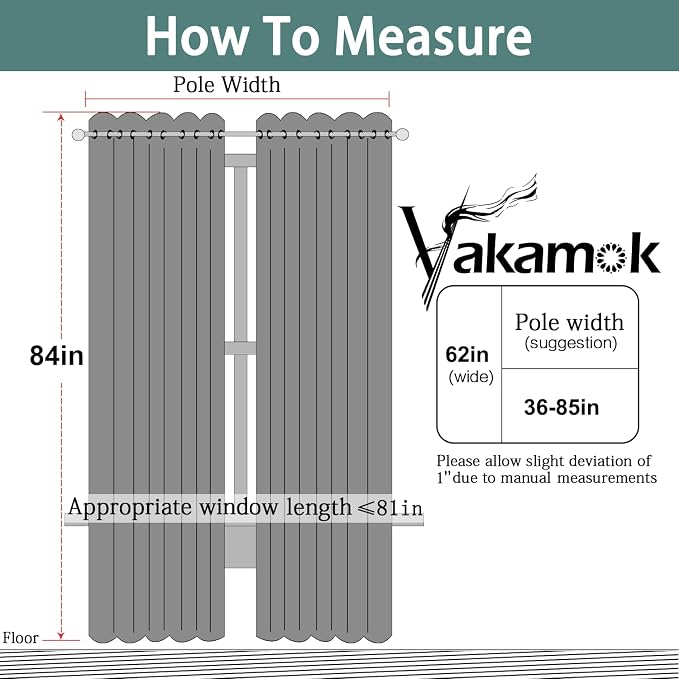 Yakamok 84 Inch Length Blackout Curtains
