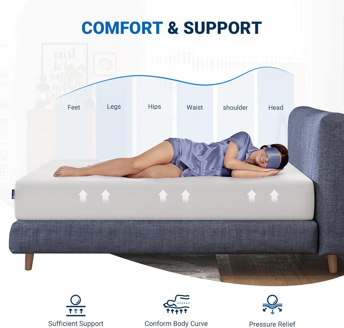 Avenco King Mattress, 14 Inch Memory Foam Mattress in a Box for Refresh Sleep & Pressure Relief, CertiPUR-US Certified Medium Firm King Size Mattresses
