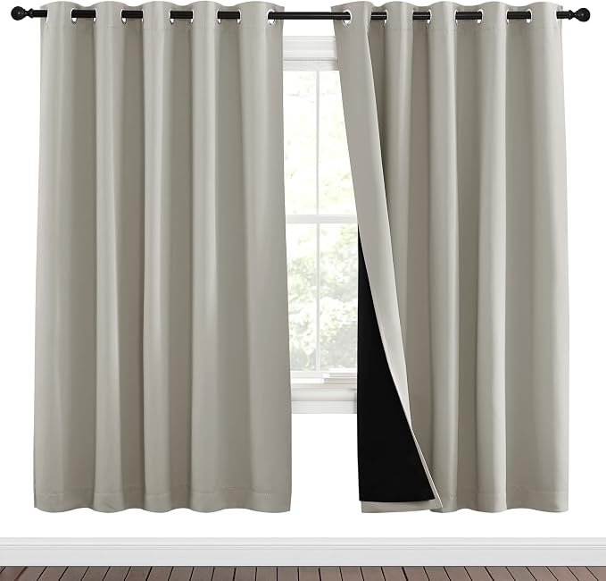 NICETOWN 100% Blackout Window Curtain Panels, Full Light Blocking Drapes