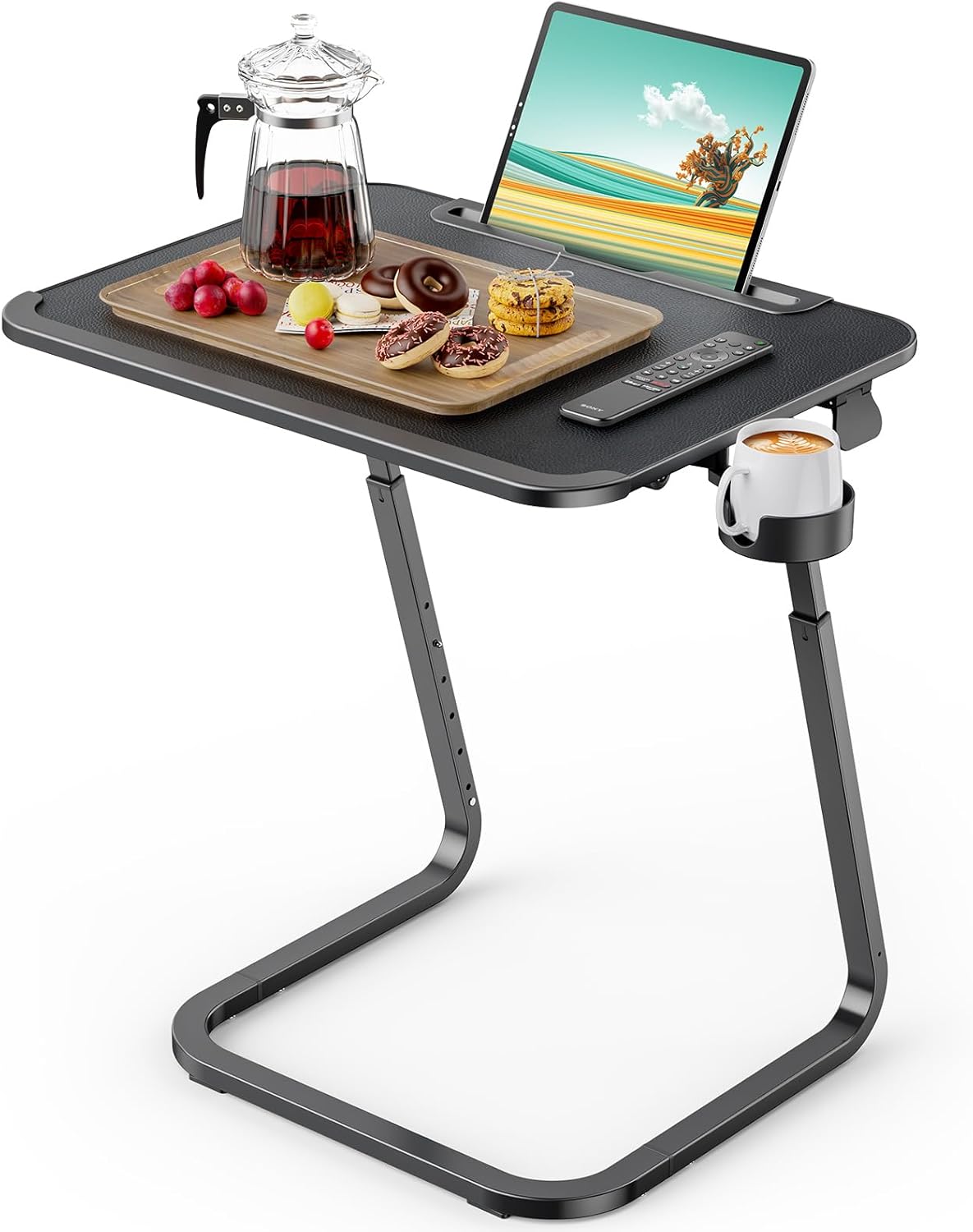SAIJI TV Tray Table - Heavy Duty Extra Large TV Trays, Upgraded Dinner Trays for Eating on Couch, Tilt & Height Adjustable Snack Table Laptop Desk for Sofa, Bedside and Recliner