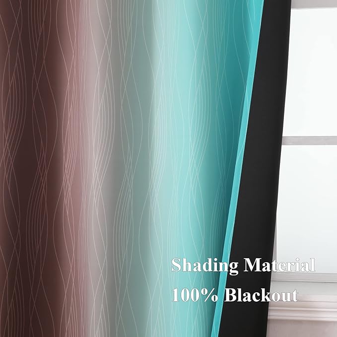 Estelar Textiler Full Room Darkening Gradient Blackout Curtains 96 Inch Length