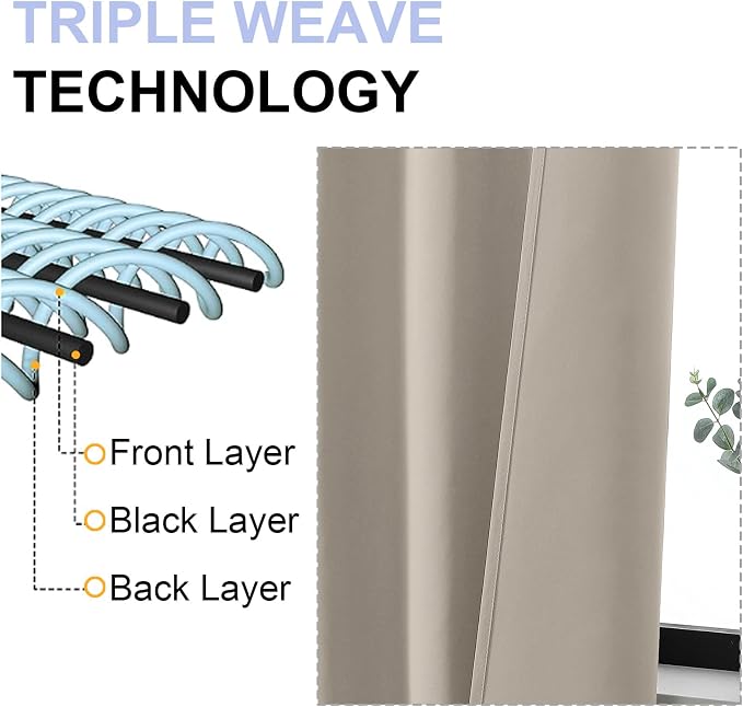 Simplebrand Ava Stone Short Blackout Curtains