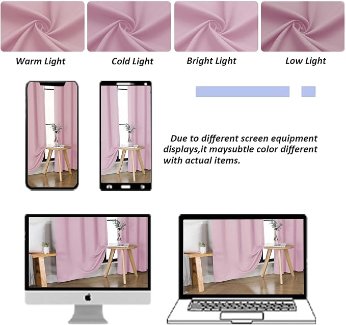 Simplebrand Ava Pink Blackout Curtains