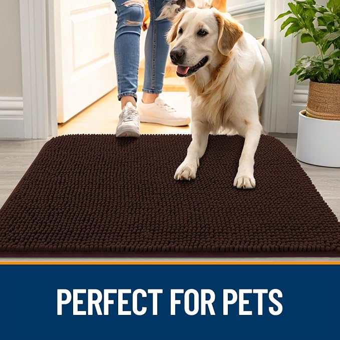 OLANLY Dog Door Mat for Muddy Paws 48x30, Absorbs Moisture and Dirt, Absorbent