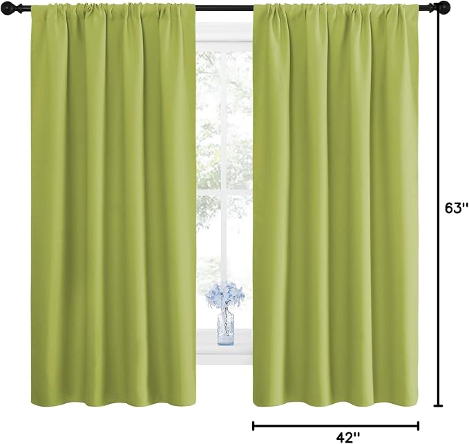 NICETOWN Green Blackout Draperies Curtains