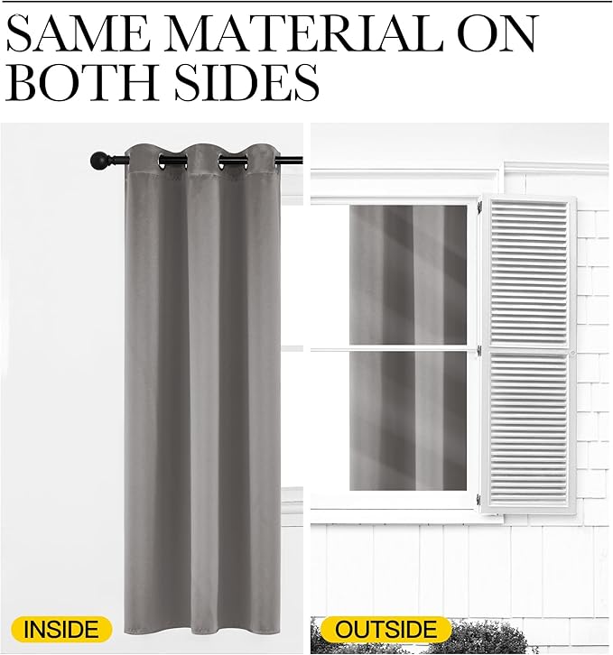 NICETOWN Room Darkening Cafe Satin Curtains